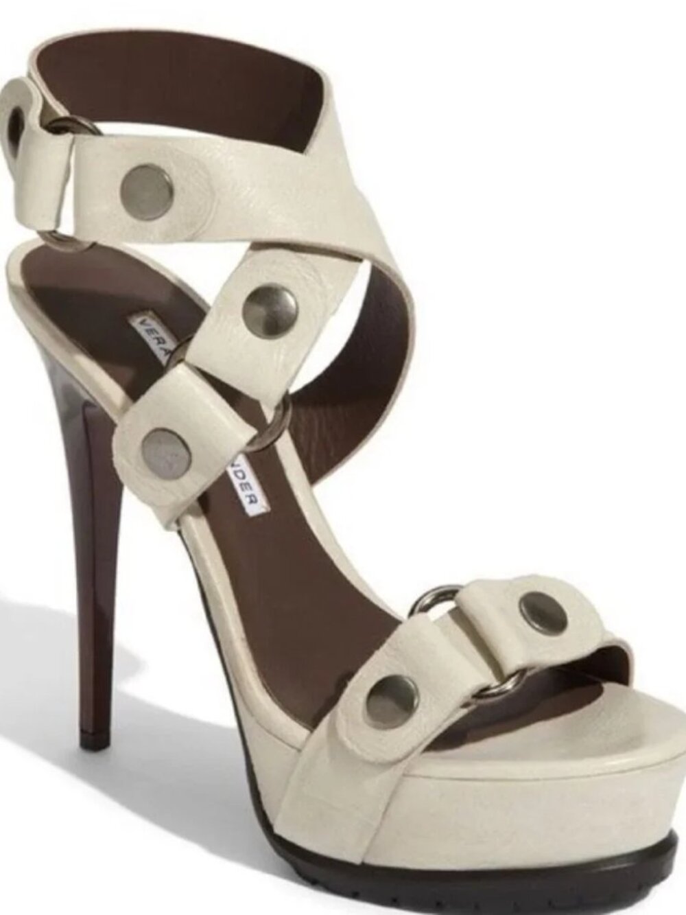 Vera Wang Lavender Brie Latte Beige Sandals Made in Italy Size 9